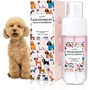 Dog Detangler & Dematting Spray - Leave-in Conditioner, Classic Powdery Scent| Infused with Coconut Oil, Jojoba Oil, and Squalane for Easy, Tangle-Free Grooming - 3.38 fl.oz