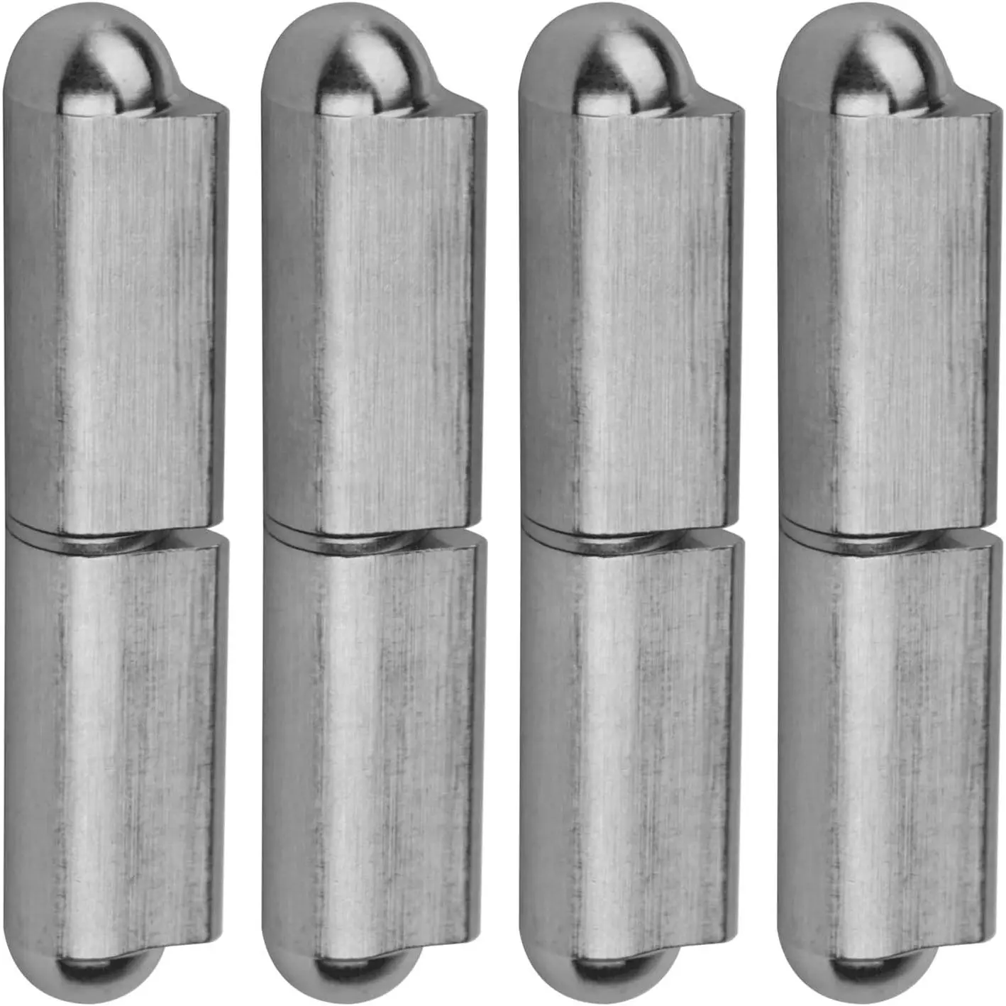 4 Pack Brushed 304 Stainless Steel 4" x 3/4" Weld-On Barrel Hinges, Ideal for Trailer Gates, BBQ Smokers