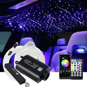 16W 450 count 0.03in 9.8ft Fiber Optic Starlight Kit with Pure White  ,End Glow Fiber Strands  Sound Activated Remote Control Starlight Headliner Meteor   Decor