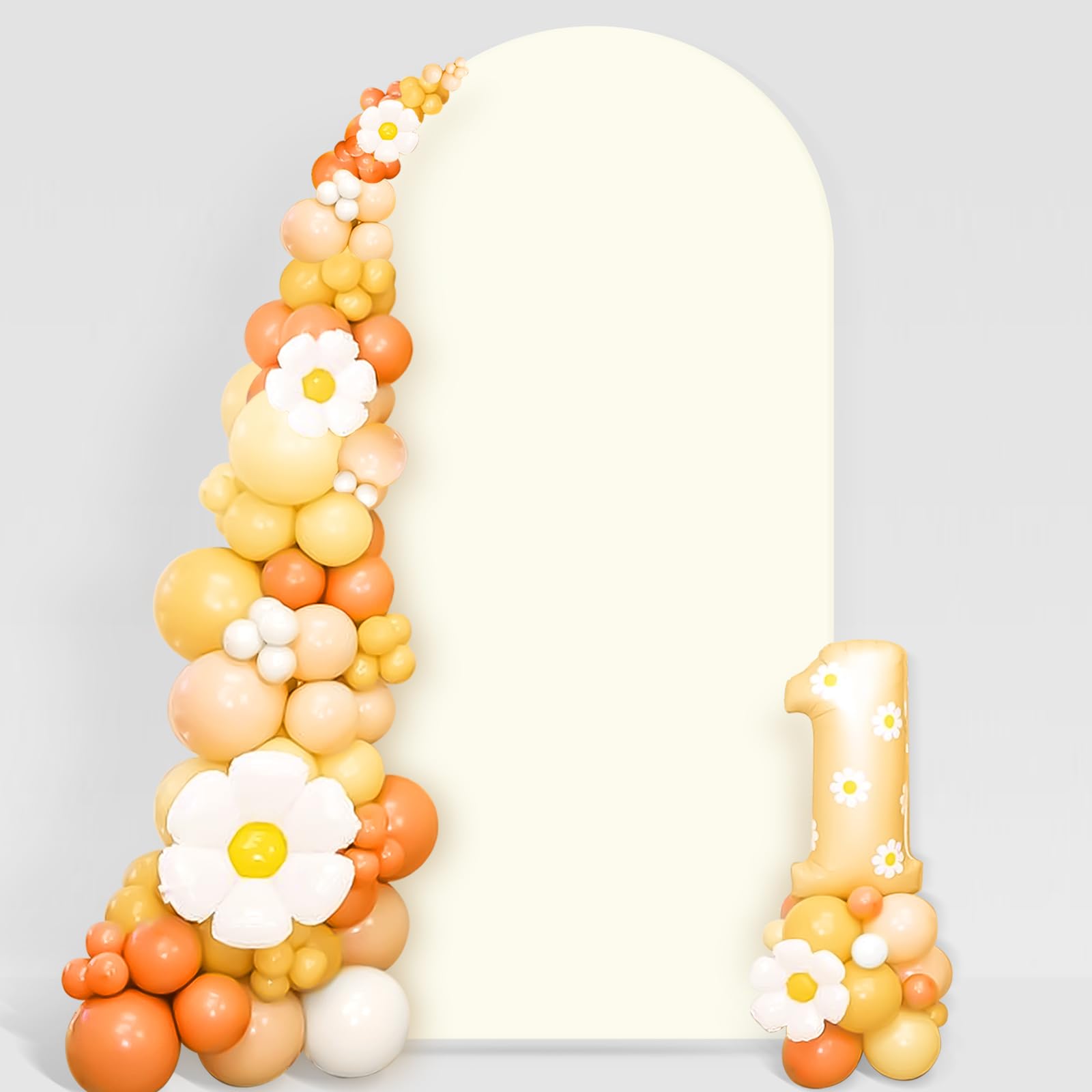 Arch Backdrop Cover, Double-sided Wedding Arch Cover, Spandex Fitting Round Top Backdrop Cover, Party Decoration Supplies for Birthday Party Wedding Decoration, Party Decorations Banners, Wedding Arched Backdrop (Arch Support Not Included)