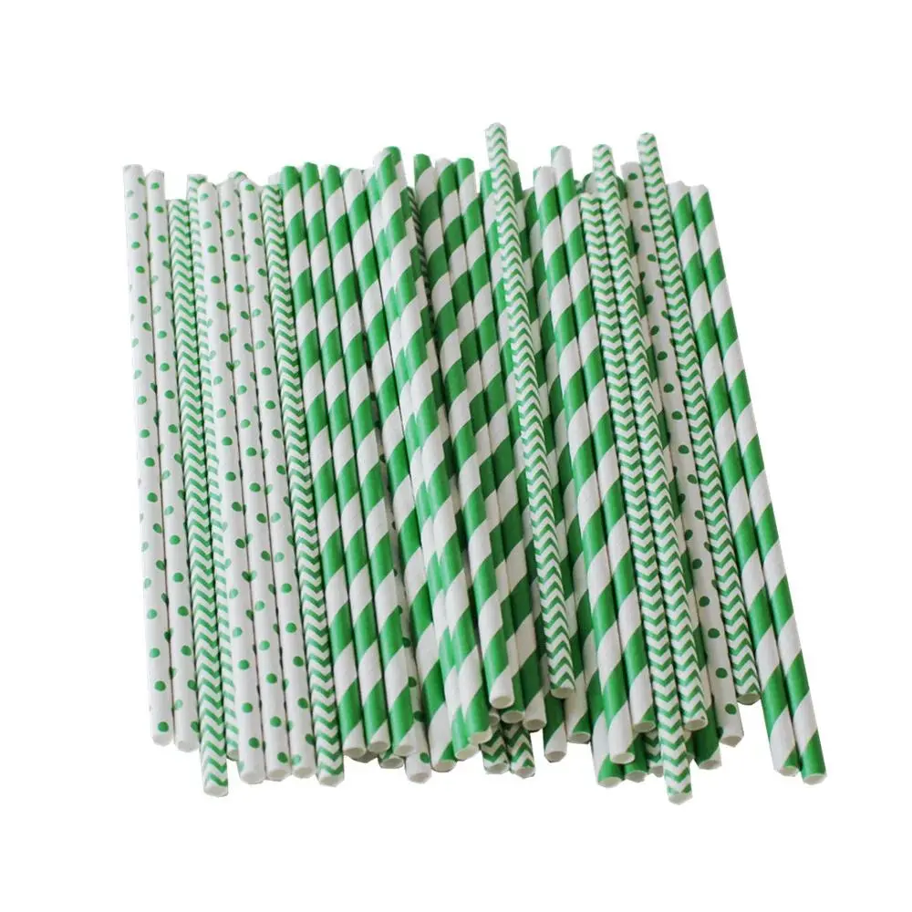 100pcs color paper straws party supply colorful mixed Paper Straw Kids Birthday Party Wedding Decorations Paper Drinking Straws