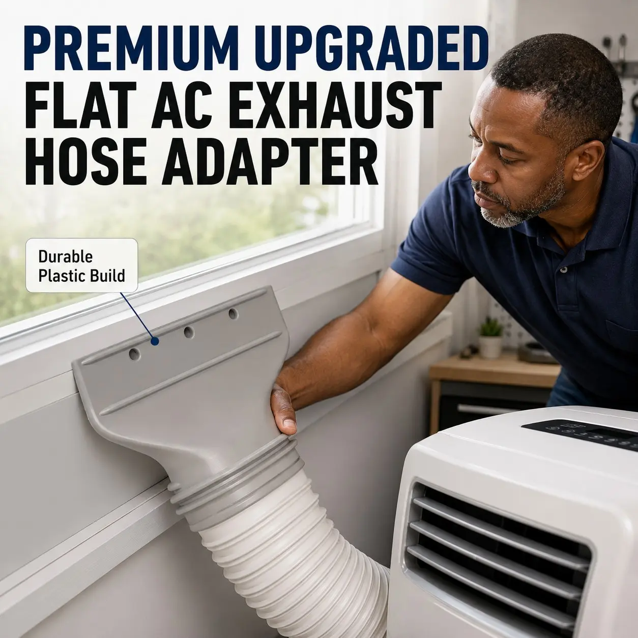 Portable Air Conditioner Flat Exhaust Hose Adapter for 130mm/150mm Ducts, Thick Durable Design, Quick Fit, No Power Needed, Perfect Gift