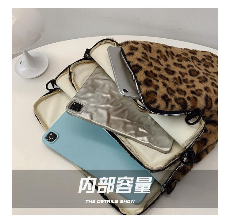 Leopard print Laptop Sleeve 11 13.3 13.6 14 15 15.6 Inch For Macbook Dell Huawei Samsung Xiaomi LG Shoulder Bag Tablet Pouch