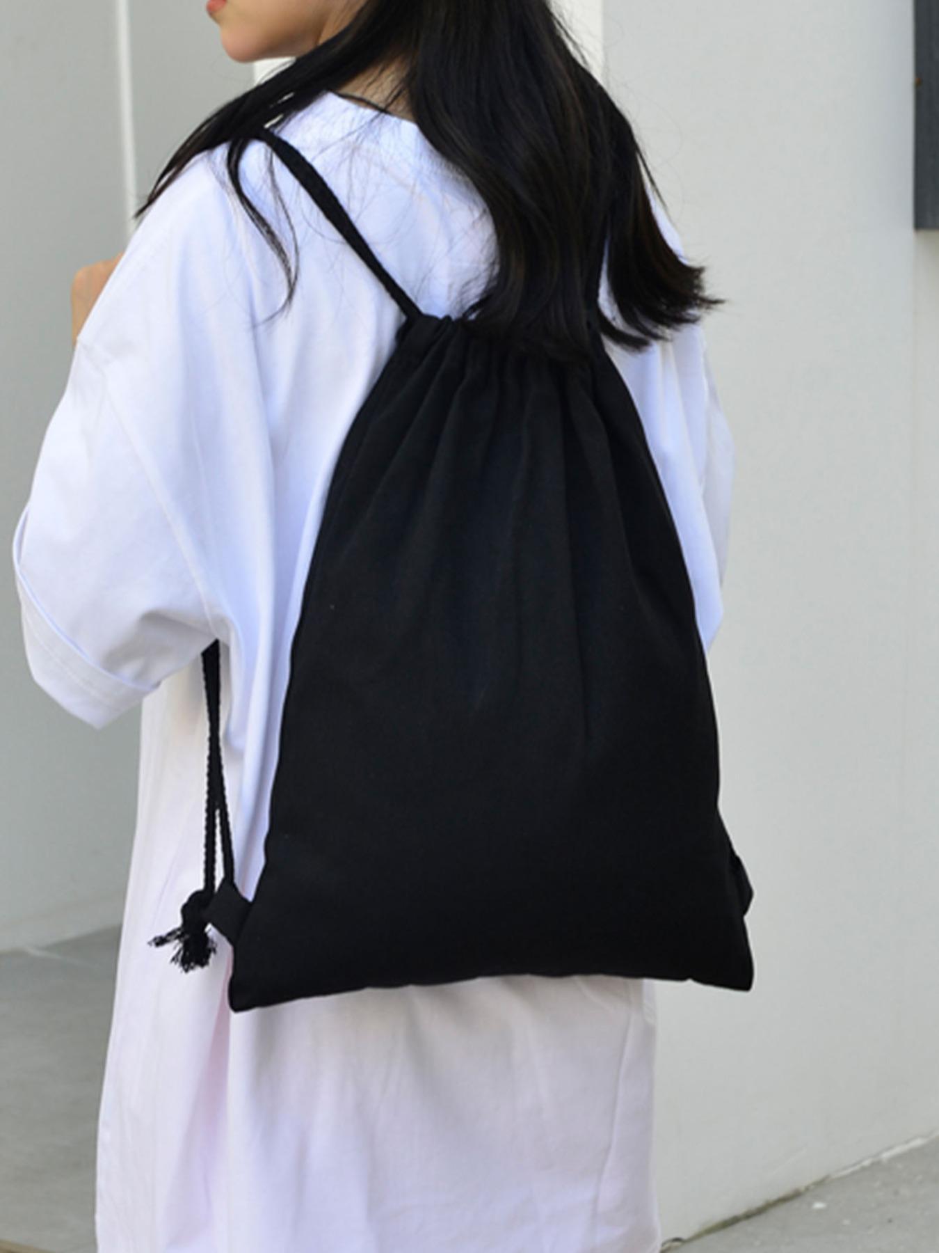 Solid Color Drawstring Backpack, Large Capacity Waterproof Sports Storage Bag, Simple Travel Bag, Basketball Bag, Functional Bag for Women & Men, Sports Bags, Outdoor Sports Bag