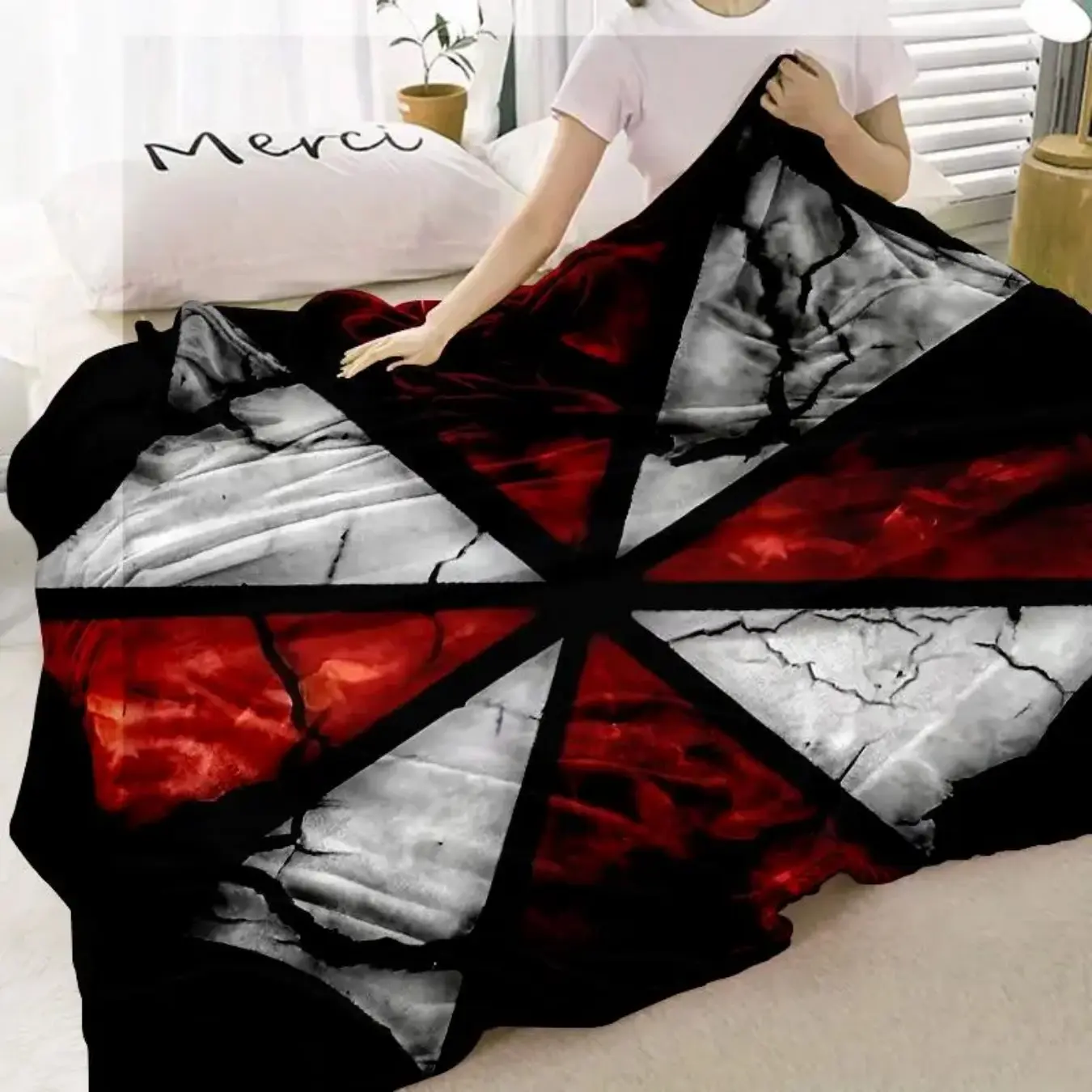 Digital Print Flannel Blanket, Soft Fleece Throw Blanket, Cozy Lightweight Blanket for Sofa Bed, Travel Camping Blanket, Warm Home Decor Gift