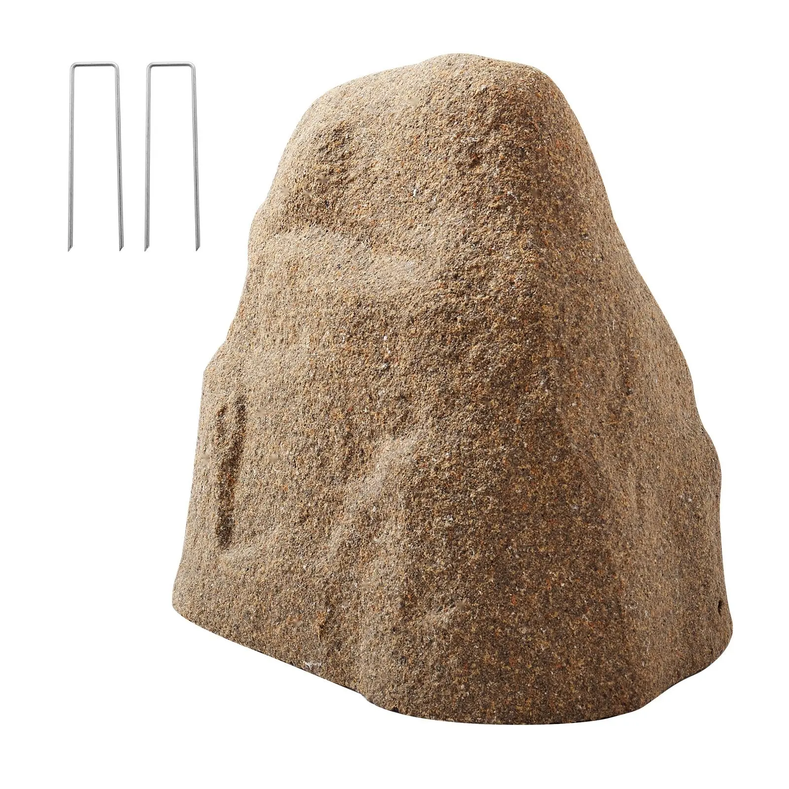 Faux Rock Cover For Outdoor Use, Realistic Natural Texture Fake Rock Well Pump Cover, Lightweight Yet Weather-Resistant Artificial Boulder For Landscaping And Garden Yard Décor, Sandy Brown, Small Size, Easy To Install And Durable