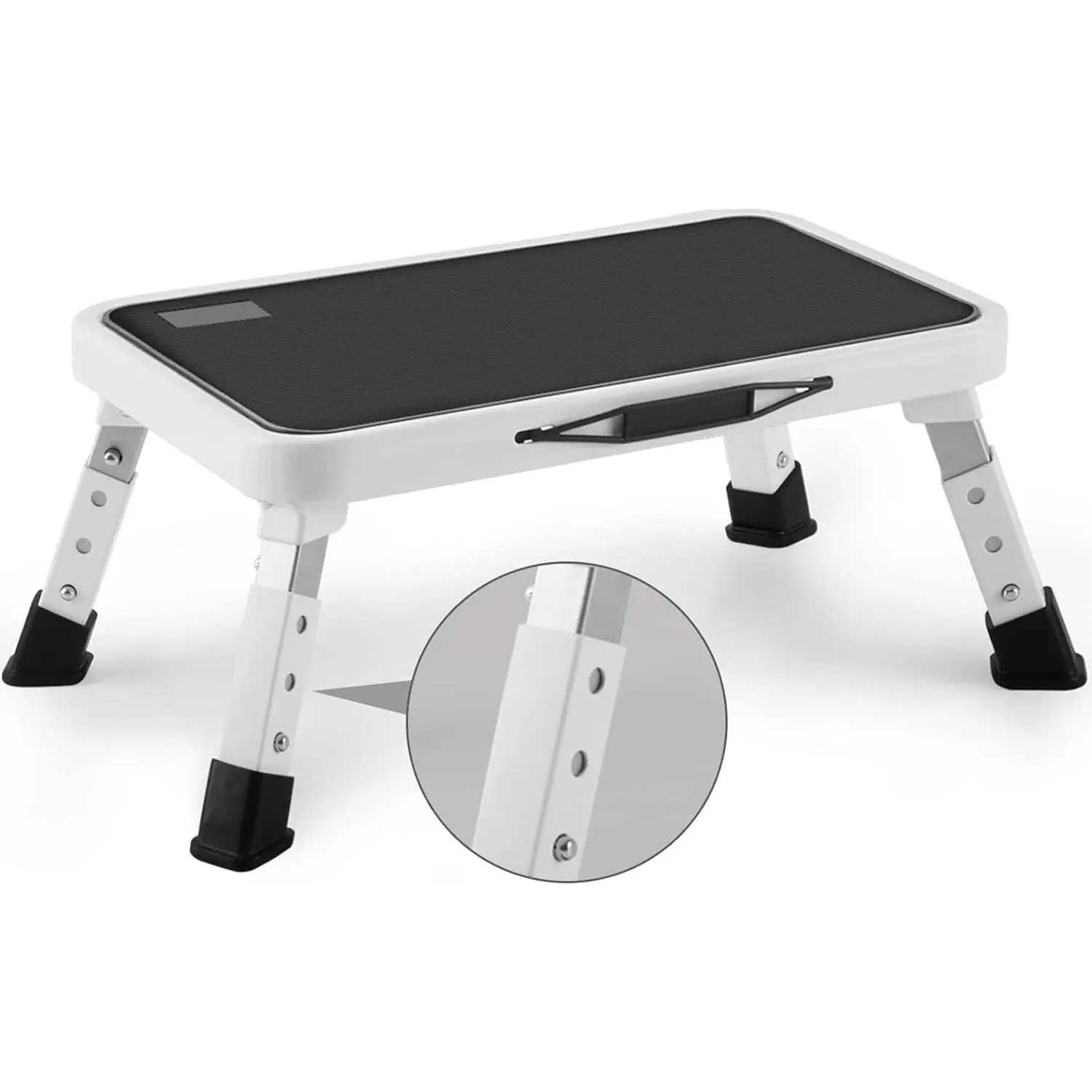 Folding Step Stool, Height-Adjustable Step Stool with Non-Slip Platform, Step Ladder for Adults or Kids in Kitchen, Home, 330 Lbs Capacity