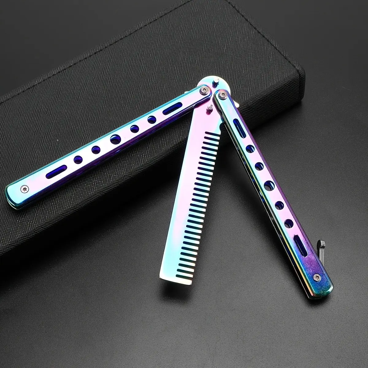 Foldable Stainless Steel Butterfly Comb, Pocket Design, Durable Handle, Two Colors, Premium Metal Hair Comb for Daily Use and Travel