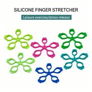 Silicone Finger Resistance Trainer, 5 Finger Stretch Bands Hand Grip Strengthener, Finger Exerciser for Hand Strength Training, Rehabilitation & Pain Relief for Adults