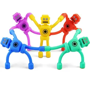 5PC Magnetic Robot Travel Toys for Kids Toddler Boys Sensory Fidget Toys Airplane Road Trip Car Travel Activities Essential Fridge Magnet Fidgets Classroom Must Have Gifts Toy for Boy 3 4 5 6 Year Oldfidget toys