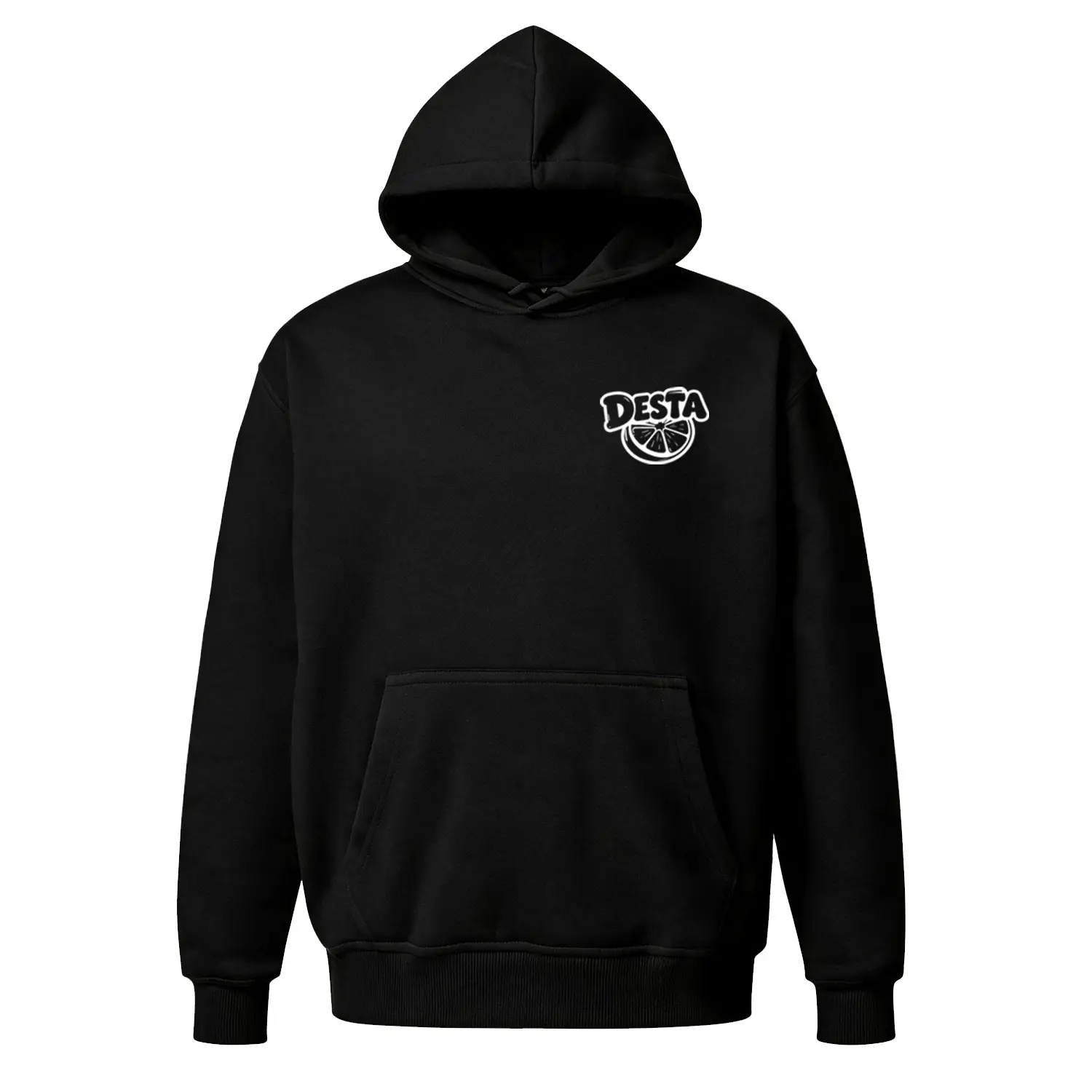 Minimalist "DESTA" Citrus Graphic Hoodie |   Clean Fit Aesthetic Sweatshirt |   Vintage Retro 90s Streetwear |   Oversized Unisex Fleece Pullover |   Trendy Summer/Everyday Top for Men & Women