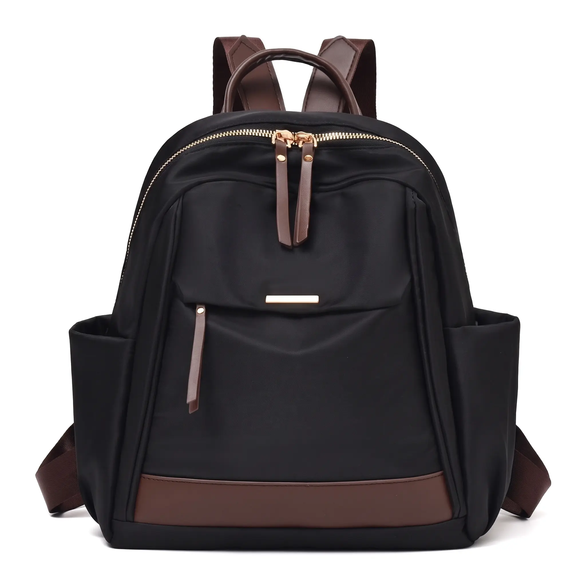 Women's Urban Minimalist Nylon Backpack, Lightweight Medium Soft Zippered Rucksack for Daily Use, Commuting and Travel, One Size