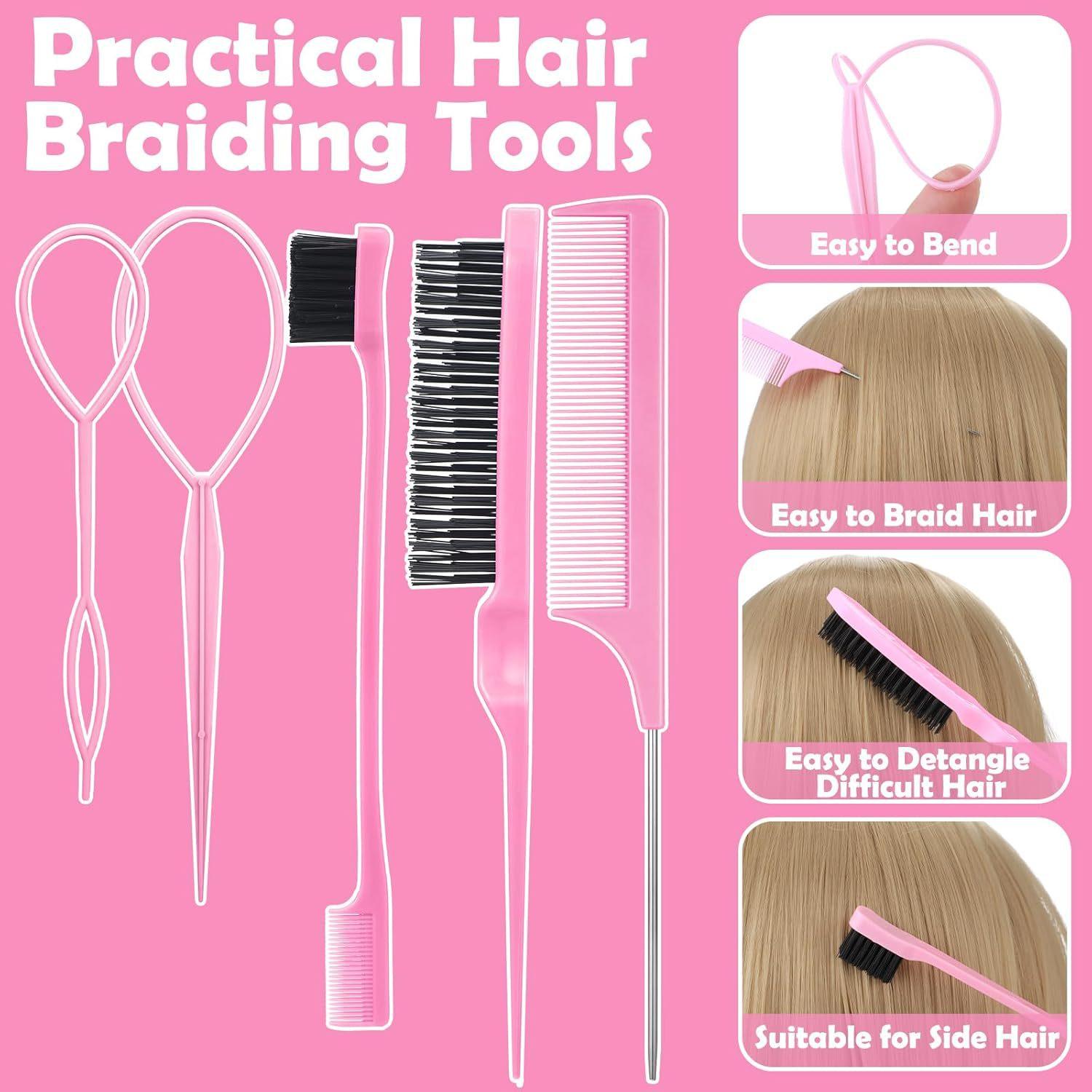 Colorful Hair Ties Set for Girls, Includes Hair Styling Accessories, Convenient Hair Puller and Combs, Perfect Baby Hair Bows Collection, Hair Accessories Sets