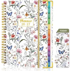 Planner 2026-2027: 2026-2027 Academic Planner Weekly and Monthly from Jul. 2026 - Jun. 2027, 6.3" x 8.4", Calendar Planner with Monthly Tabs, Flexible Cover, Thick Paper, Inner Pocket for School Office Supplies(Wildflowers)