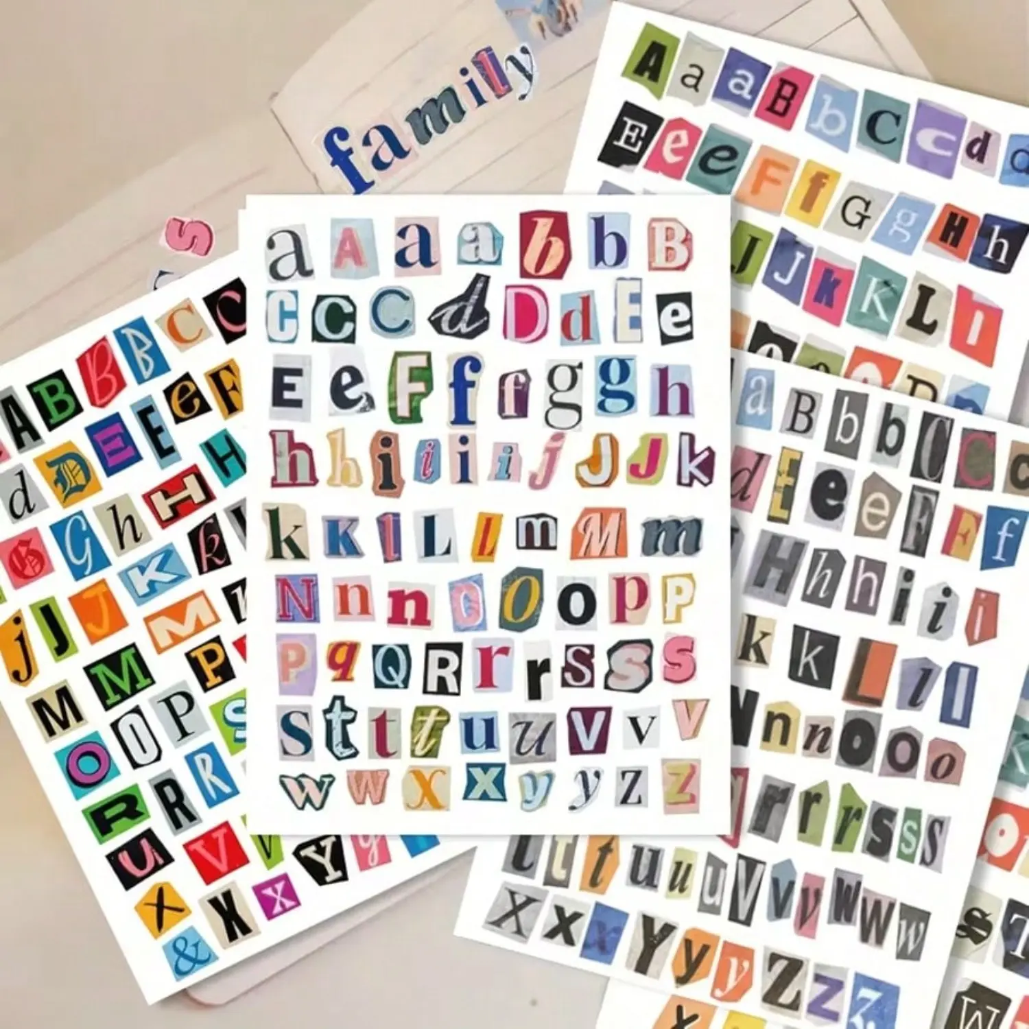 284PCS Vintage Magazine Letter Stickers, Alphabet Scrapbook Stickers for Journals, Planners, DIY Crafts, Junk Journal, Notebook & Water Bottle Decoration