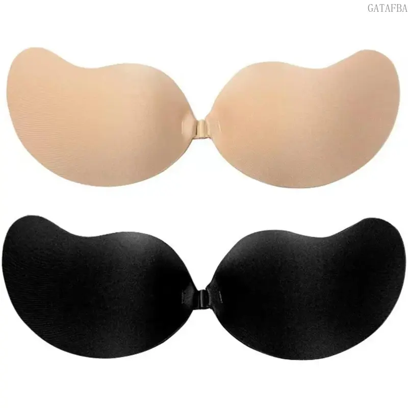 2Pcs Strapless Backless Adhesive Push Up Bra, Super Sticky Reusable Breast Lift Bra, Adjustable Invisible Bra for Women Wedding Party Evening Gowns & Special Occasions