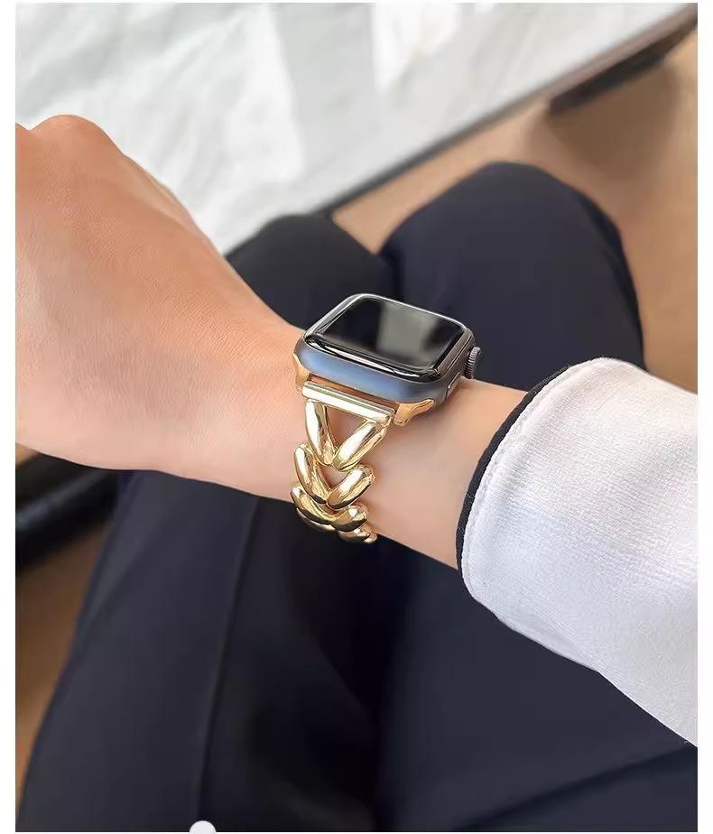 Premium Metal Apple Watch Strap, Luxury Fashion Replacement Band Compatible with Apple Watch Series, High-End Smart Watch Accessory