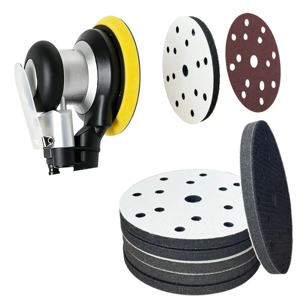6 Inch 15 Hole Soft Foam Sanding Pad, Zirconia Alumina Abrasives, Durable Heavy Duty Flexible Sanding Accessories, Car Woodworking Sander Pad
