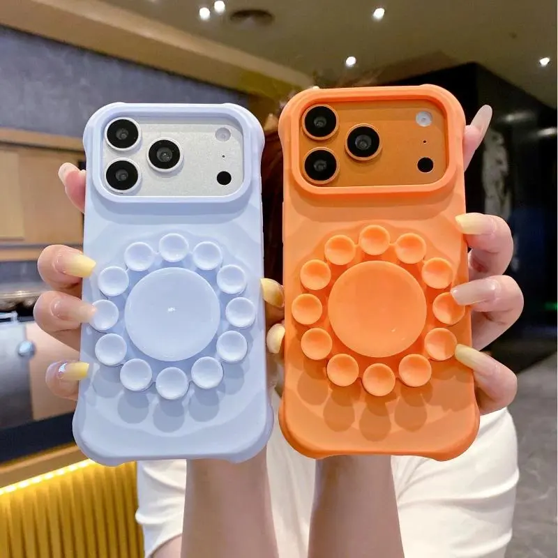 Shockproof Circular Suction Cup Silicone Phone Case for iPhone 17 Pro Max 16Pro 15 14 Air Adsorption Strong Multi Function Cover