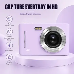 Elegant Digital Camera, 64mp Photography, 16x Digital Zoom, Auto Focus, 2.8-Inch Screen, Portable, Includes 32GB Card, Batteries, Accessories