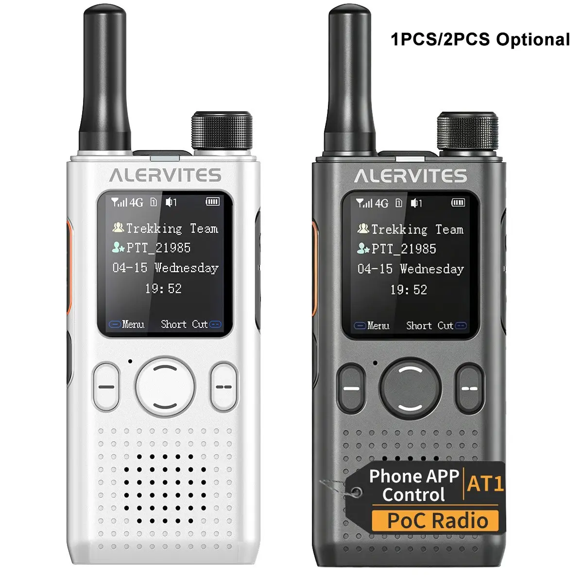 POC-AT1 Global PoC Radio Push-to-Talk Over Cellular Nationwide Unlimited Range 4G 3G LTE Walkie Talkie Two Way Radios Phone APP Control Cross Platform Handheld Two Way Ham Radio