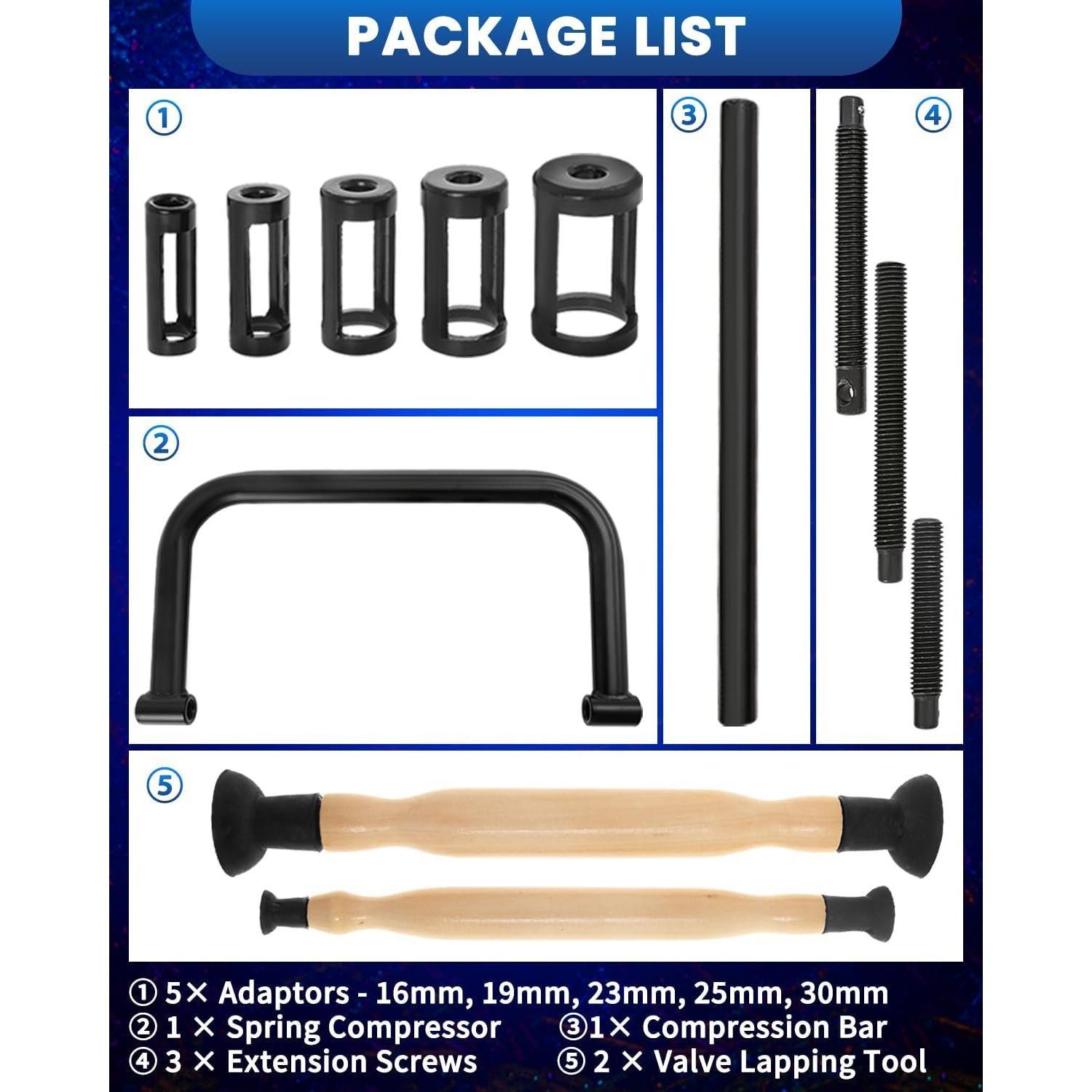 12 count Valve Spring Compressor Tool with Valve Lapping Tool for , , ATV, and Small Engines