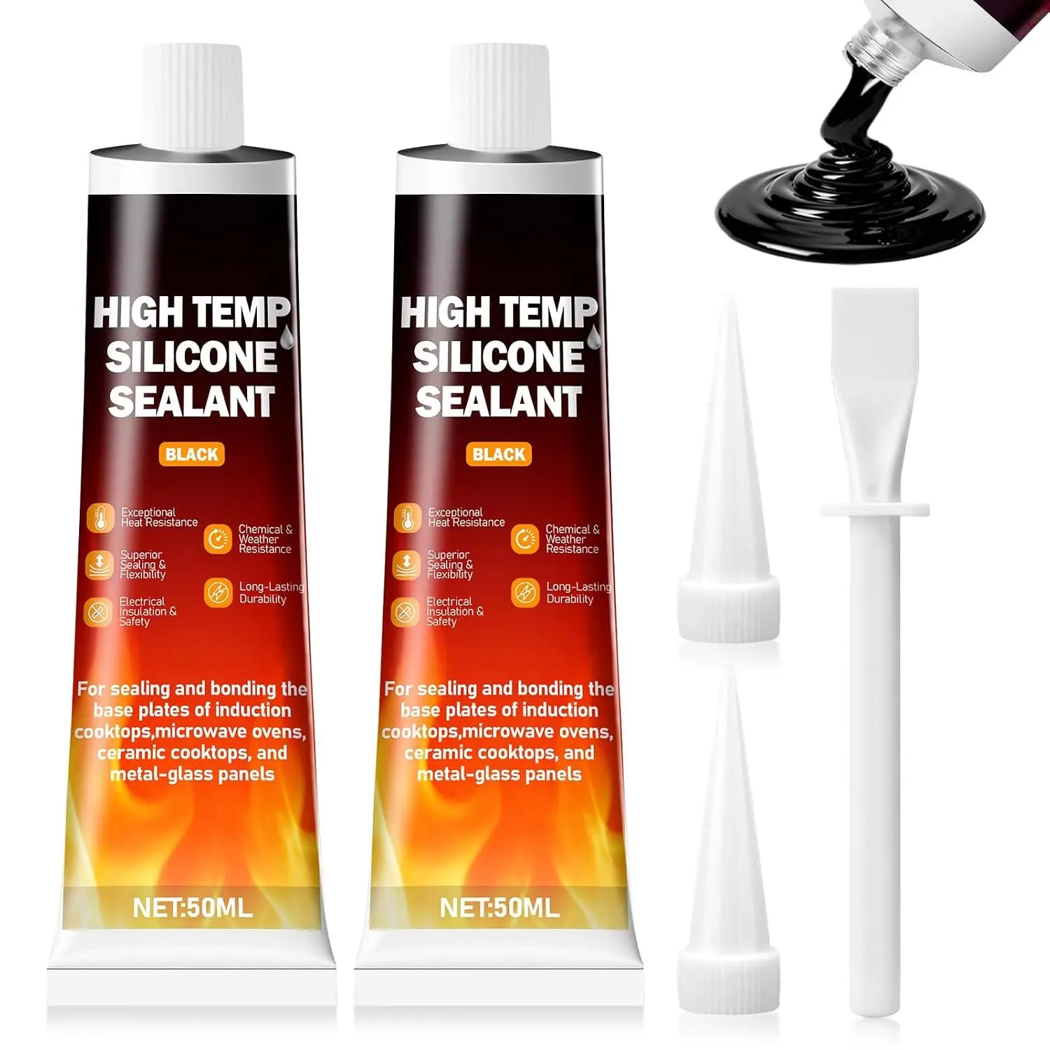 High-Temperature-Resistant  sealant, Heat-Resistant  sealant, Heat-Insulating, , Quick-Drying Specialty Adhesive—Suitable for Grills, ovens, microwaves