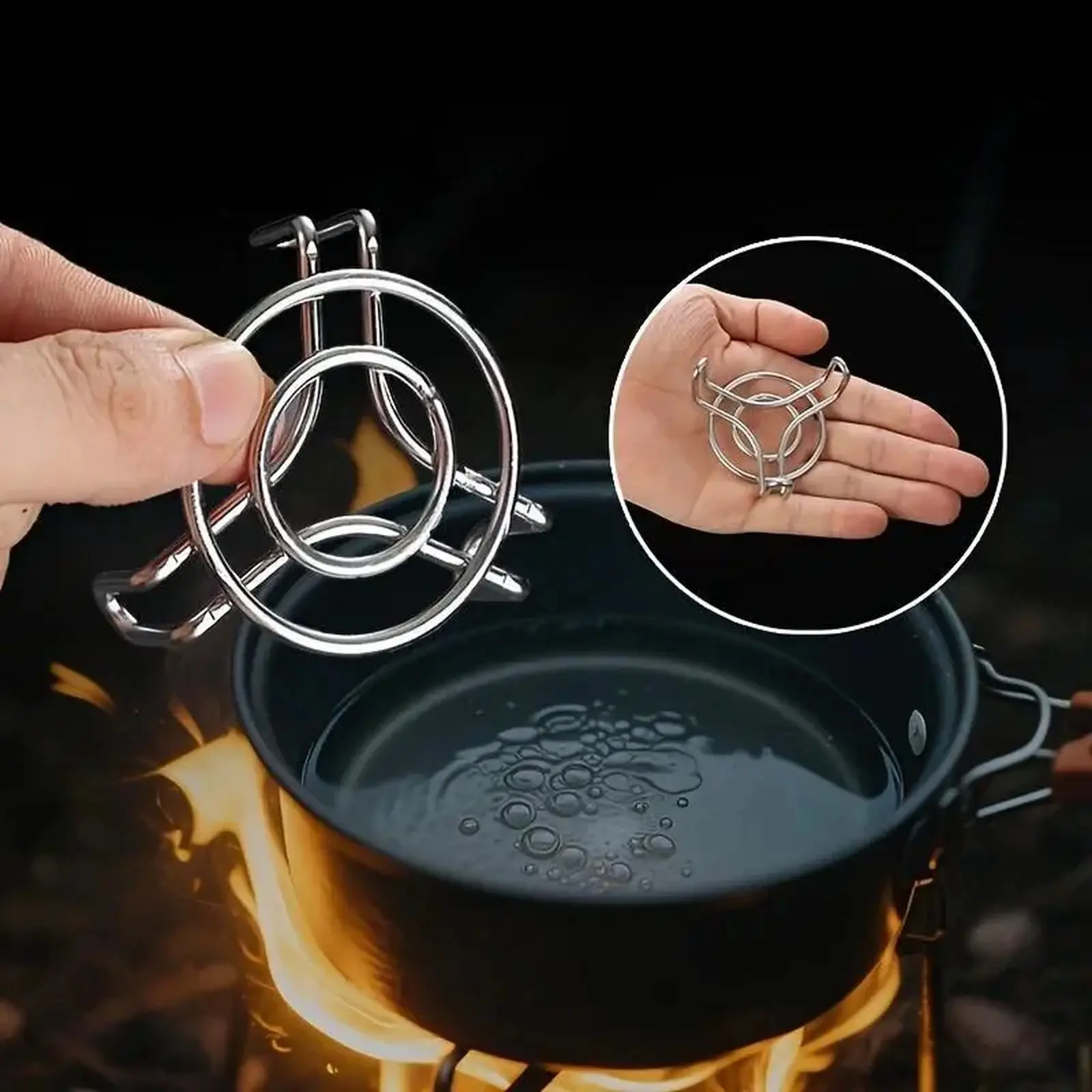 Mini Stainless Steel Steam Support Frame Designed with Tall Support Legs, Practical Multi-Use Kitchen Trivet for Steaming Vegetables, Dumplings, and Other Homemade Dishes