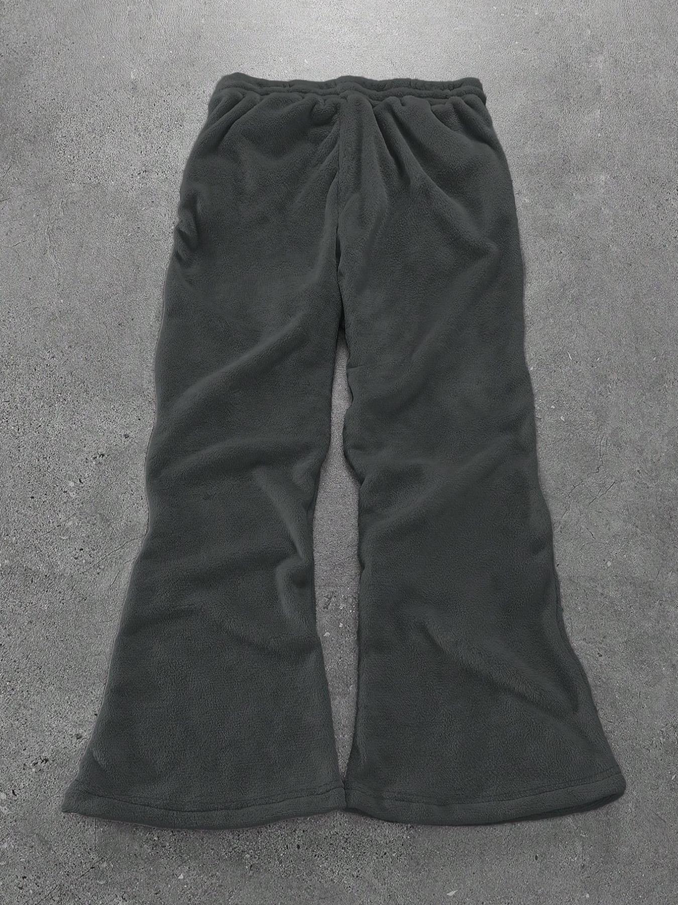 Men's Number & Star Patch Pants, Casual Comfy Trousers for Spring & Fall, Fashion Unisex's Bottoms for Daily Wear, Casual Streetwear Trousers