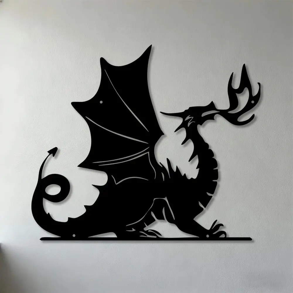 1Pc Metal Dragon Wall Art Decor Stylish Hanging Ornament for Home Living Room Bedroom Office Decoration