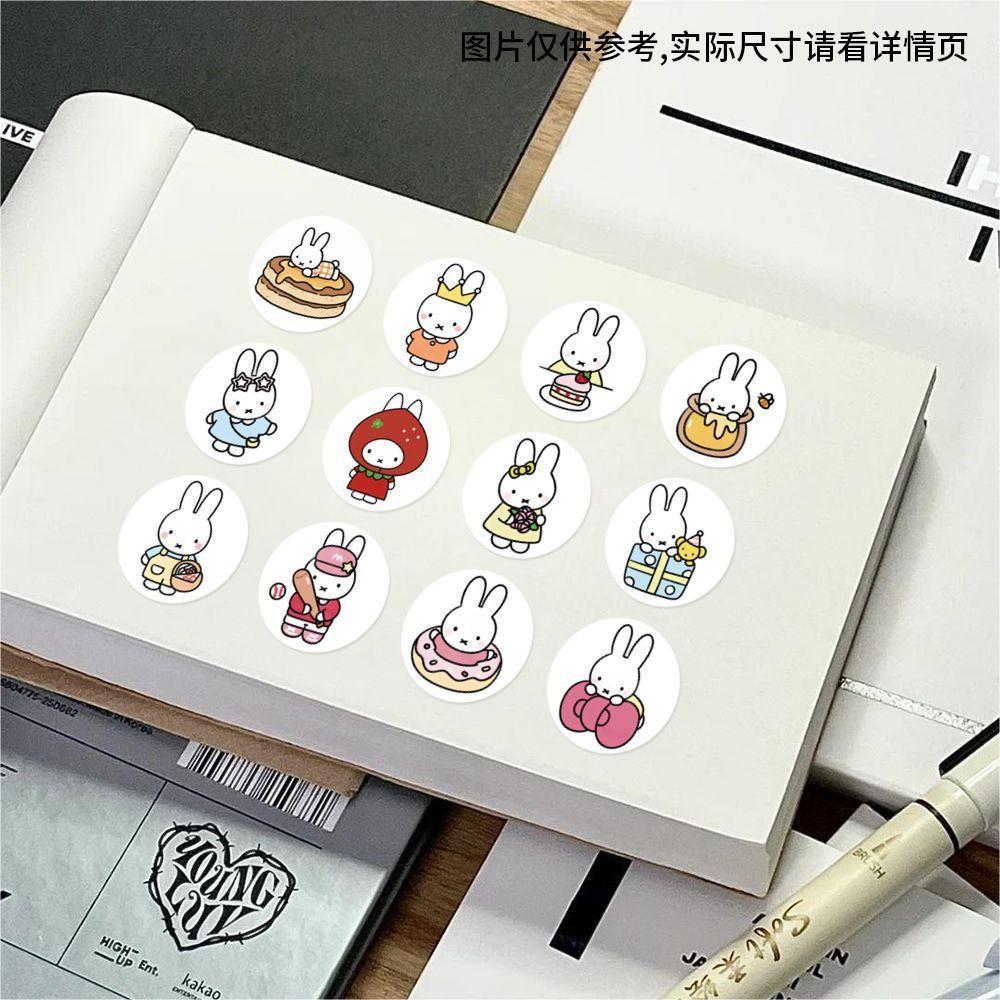 500Pcs Kawaii Miffy Rabbit Sticker Seal Sticker Cartoon Rabbit Roll Sticker Cartoon Ins-style Planner Decoration Gift