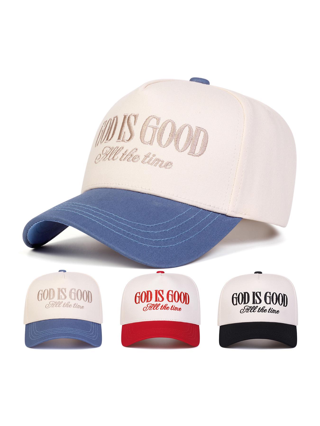 Unisex God Is Good Five-Panel Baseball Cap, Adjustable Outdoor Sun Protection Hat, Casual Headwear for Travel Beach Vacation, Quality Caps