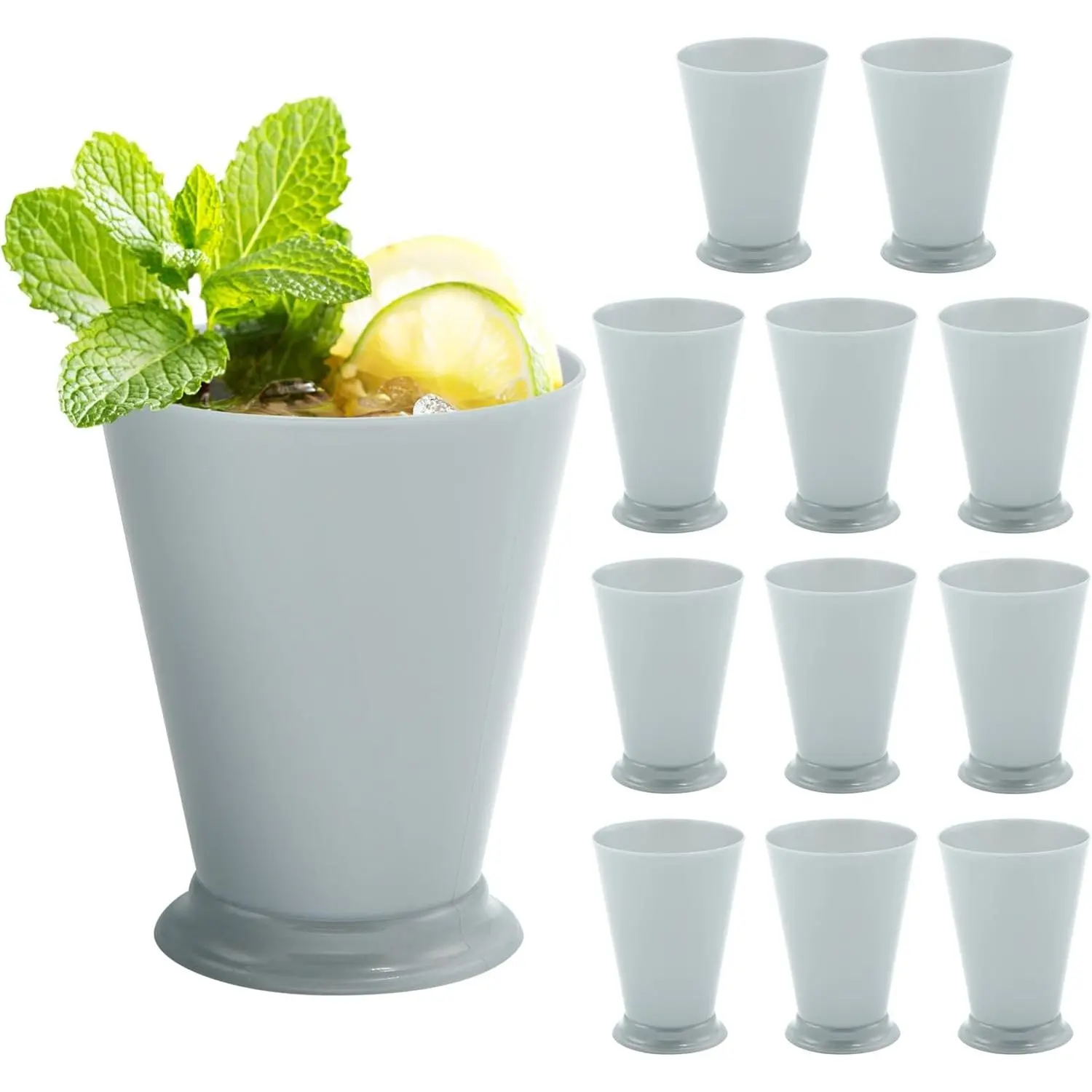 Mint Julep Plastic Cups 12 Pack 10 Oz Bulk - for Kentucky Themed Derby Party Supplies Decorations Kids Table Centerpiece Horse Racing Birthday Tableware