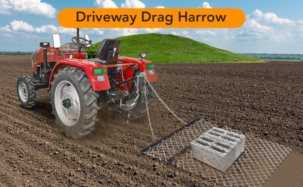 GARVEE 4' x 5' ATV/UTV Drag Harrow - Durable Chain Harrow for Landscape Leveling, Gravel Driveway Maintenance, Yard, Farm, and Garden Use, Ideal Tractor Attachment for Efficient Ground Preparation