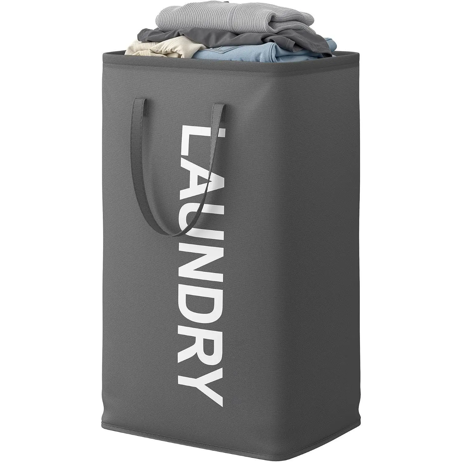 Laundry Hamper, 21.1-Gallon (80 L) Laundry Basket with Handles | Water-Repellent Storage Basket for Laundry Room, Bedroom, Bathroom, Slate Gray URLH001GN01
