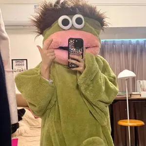 26 New Long Haired Tasmanian Devil Sad Frog Jumpsuit Pajamas Men Women Cute Cartoon Abstract Loungewear Homewear Sleepwear Gift