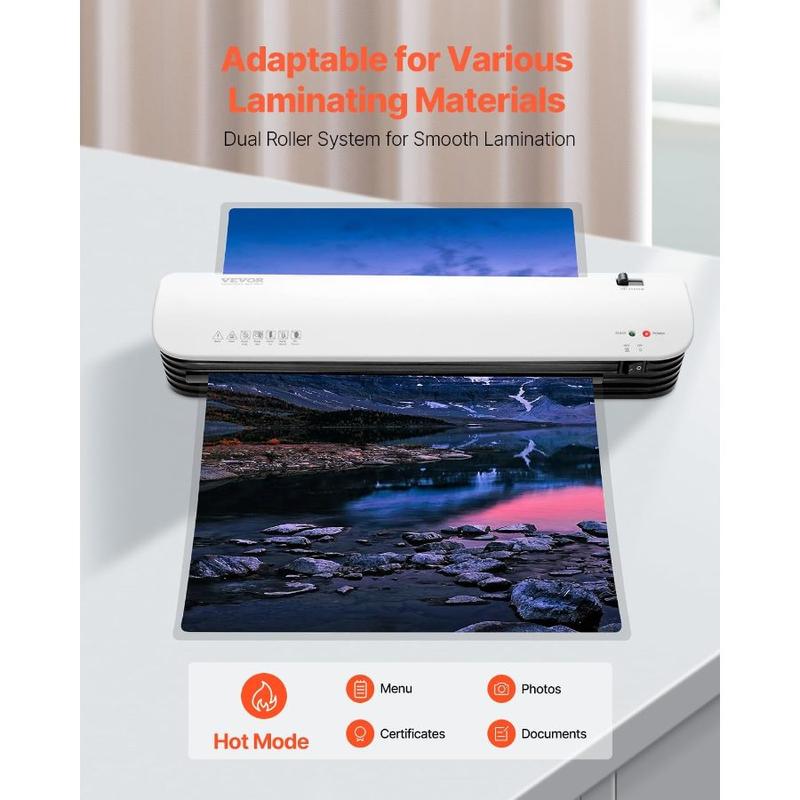 VEVOR Laminator Machine, Thermal Laminator for Max A4 Paper Size, 3 - 4 min Quick Warm Portable Laminator, 3 - 5 mil Thickness, Ideal for Home, Office, Business, or School Supplies, White+ GreyHoliday gifts
