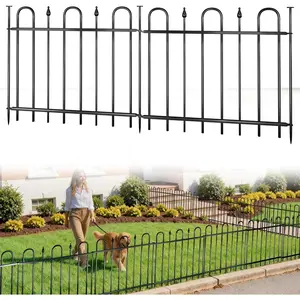 24.3ft(L) x 24in(H) 10 Panels Metal Decorative Garden Fence, No Dig  Barrier Fence, Garden Border Fence Panels with Ground Stake, for Pets, Flower Bed, Yard, Patio