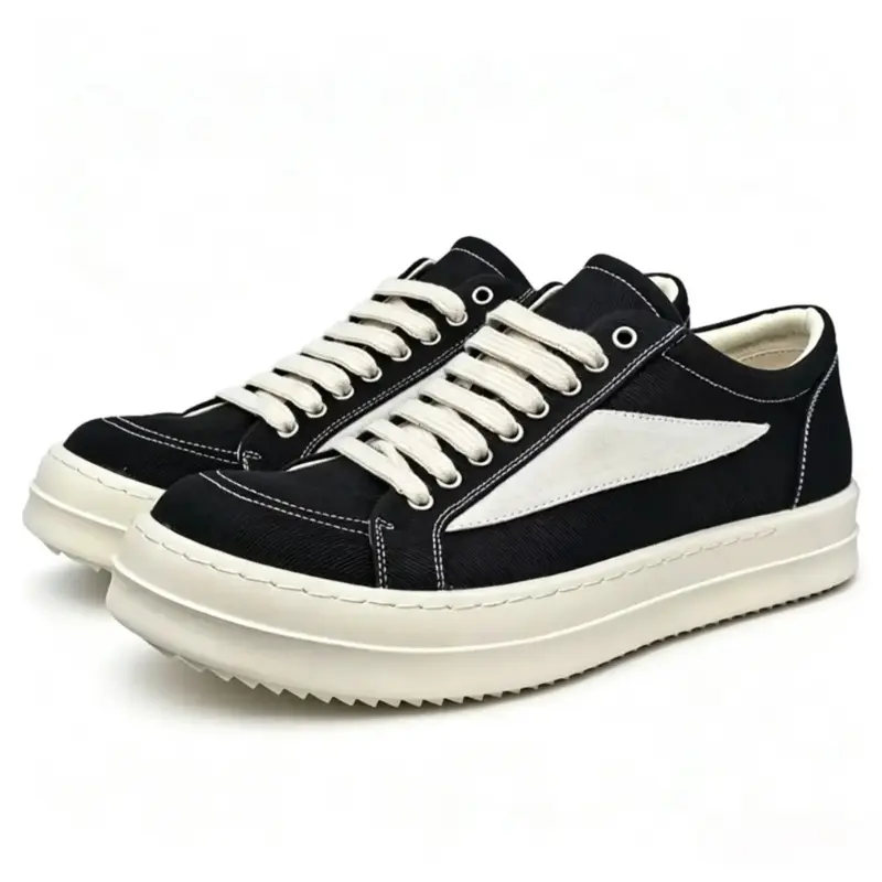 Viral Aesthetic Y2K Black & White Color Block Low-Top Platform Canvas Sneakers, Chunky Shock-Absorbing Thick Cushioned Sole Streetwear Fashion Shoes, Versatile All-Match Comfort Walking Footwear for Daily Urban Casual Outfits, Perfect to Pair with Jeans,