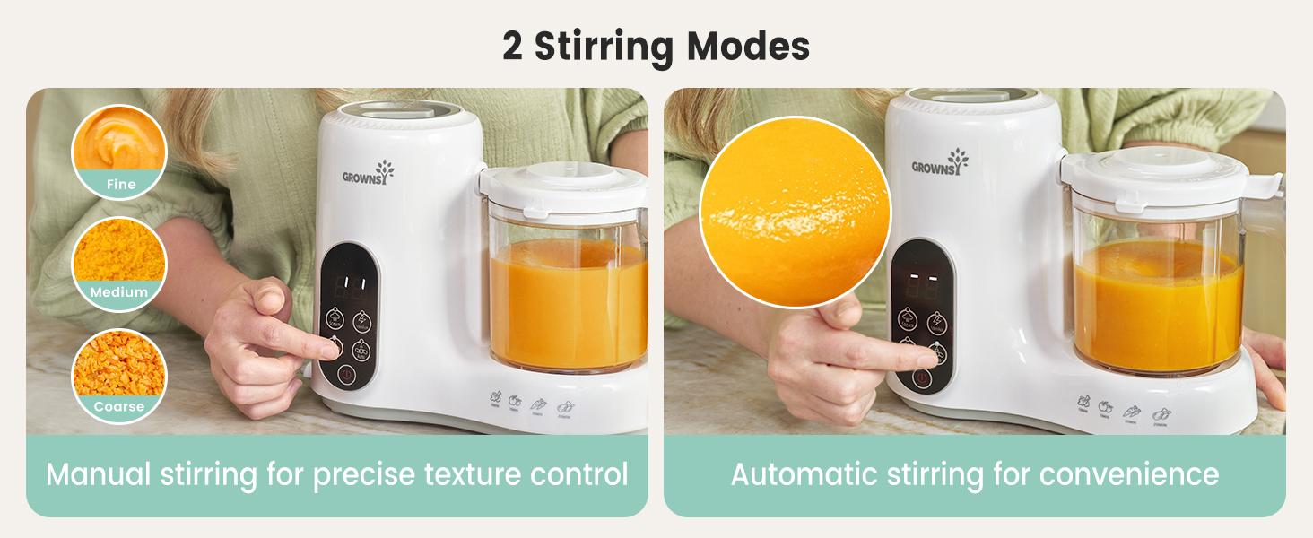 Grownsy 1-Step Baby Food Maker – BPA-Free Blender with Large Bowl, Steam Basket, Auto Cooking, Grinding, Sterilizing & Auto Pause for Homemade Healthy Baby Food