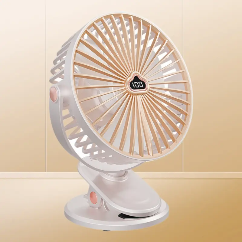 Portable USB Rechargeable Clip Fan Dual Use Desktop Cooling Fan For Dormitory Study Office Long Battery Life