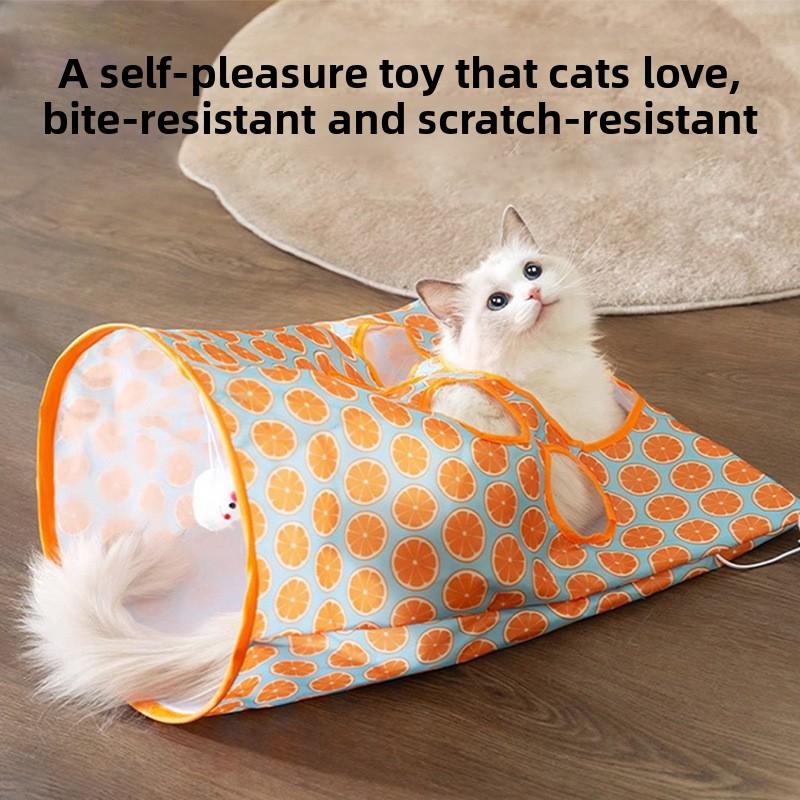 Cat Crinkle Tunnel & Burrow Bag - 3-Way Interactive Play Tube with Sound Paper - Foldable Hideaway Toy for Indoor Cats - Durable Chasing & Exercise Toy for Kittens silicone feeder shaped harness retractable leashes jumping