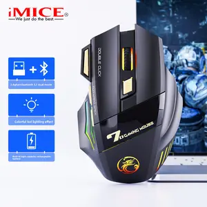 7-key Silent Rechargeable Wireless Gaming Mouse - Dual-click prevention, 2.4G RGB Breathing Light, Dual-use for Office and Gaming, Popular Peripheral