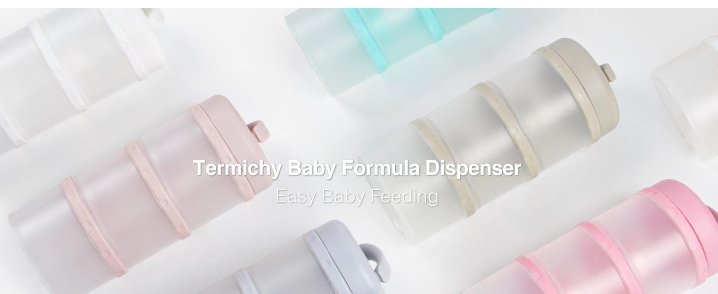 Termichy Stackable Formula Dispenser Portable Milk Powder Container, 2 Pack, Light Pink