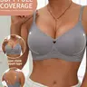 Wireless Jelly Support Intimate Bra, Minimalist High Elastic Full Coverage Seamless Bra, Plain Solid Color All-Season Lined Underwear