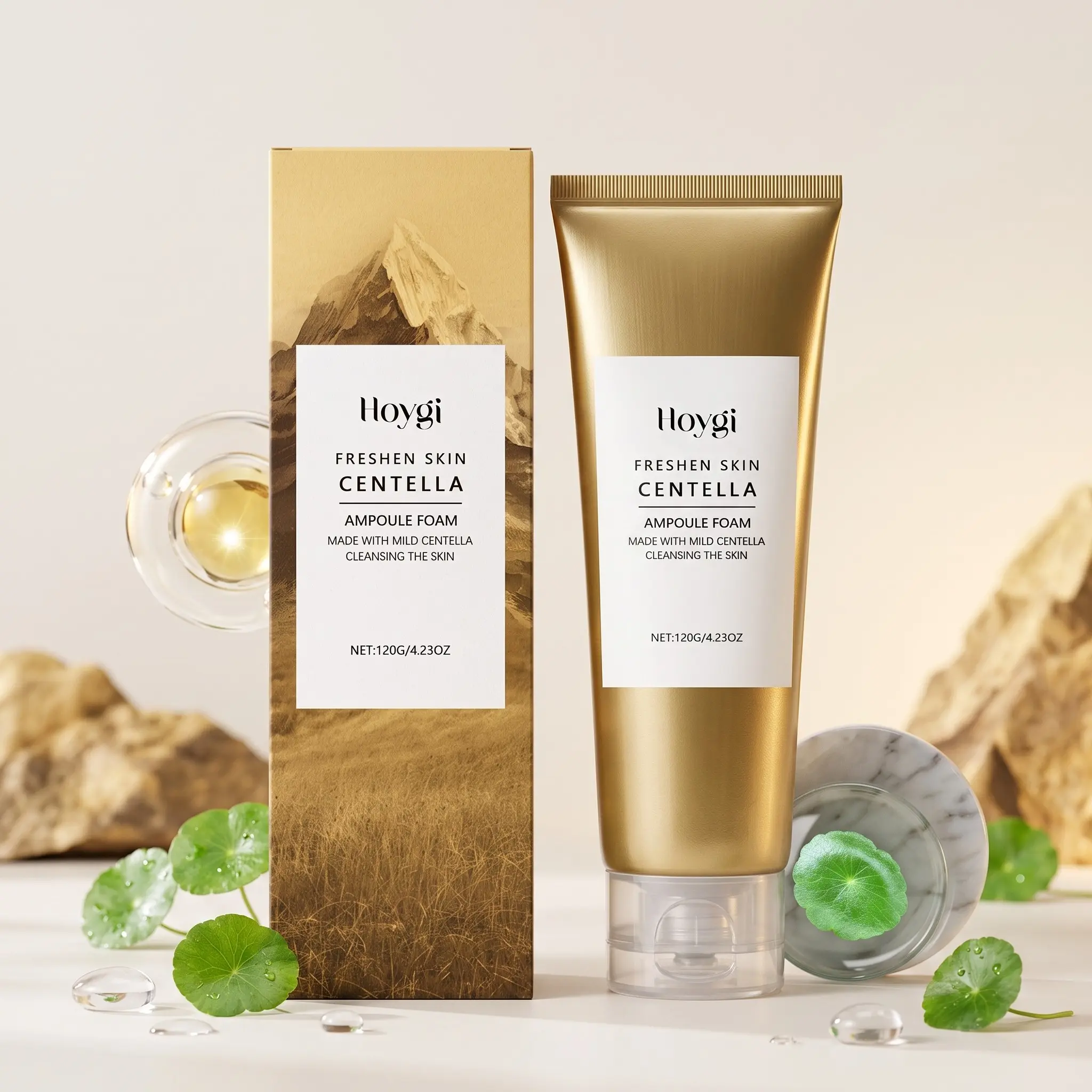 Centella Asiatica Moisturizing Cleanser (120g), Contains Hyaluronic Acid, Refreshing Skincare, Gentle Skin Cleaning, Pore Care, Deep Hydration, Reduces Tightness