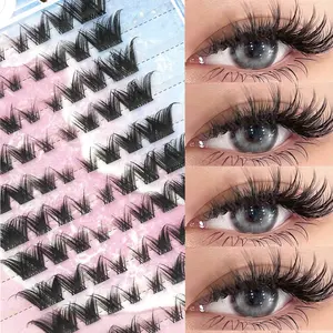 13-Row Natural Soft False Eyelashes, Beginner-Friendly Dog Style Lashes, Cute Fluffy Anime Lash Clusters, Natural Eye Enlargement, Single Cluster Lashes