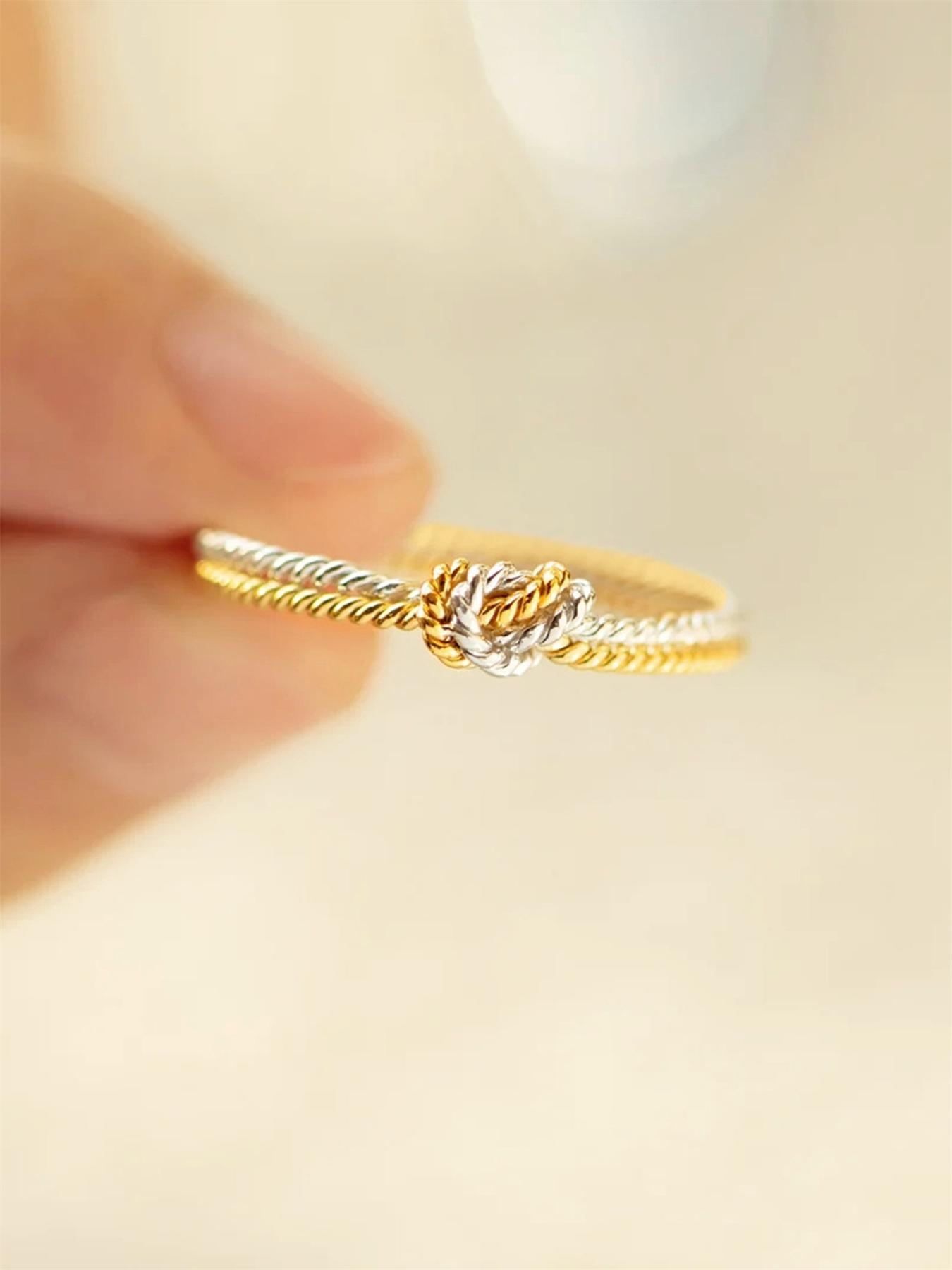 Women's Simple Knot Design Ring, Statement Rings, Fashion Jewelry for Party, Daily Clothing Decor, Trendy All-match & Exquisite Jewelry for Birthday Gift