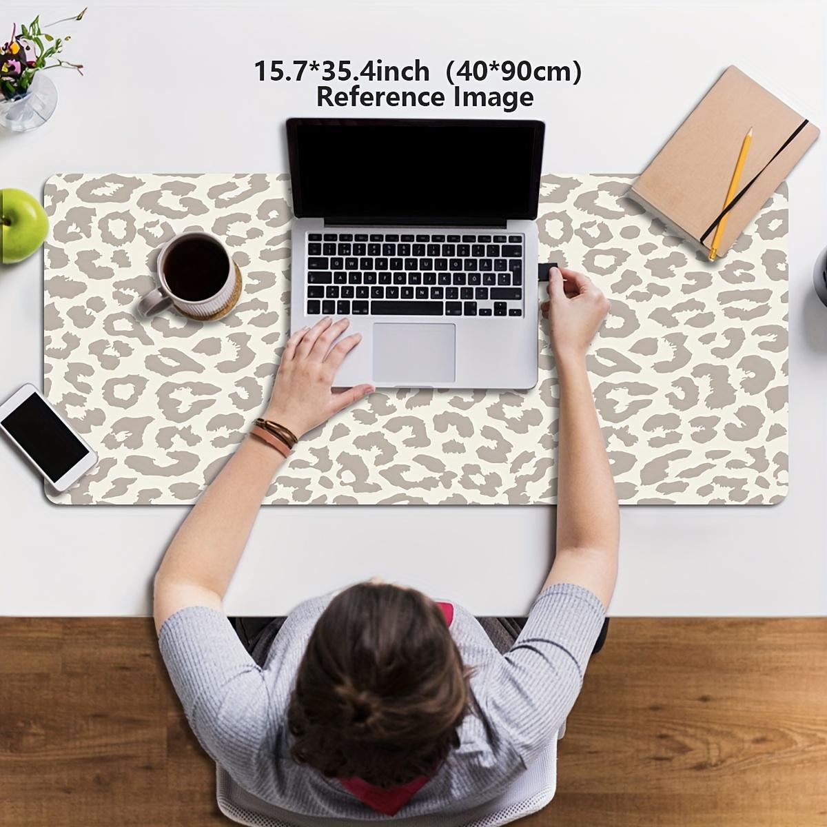 XL/XXL Computer Keyboard And Mouse Pad, Beige And Brown Leopard Print ...