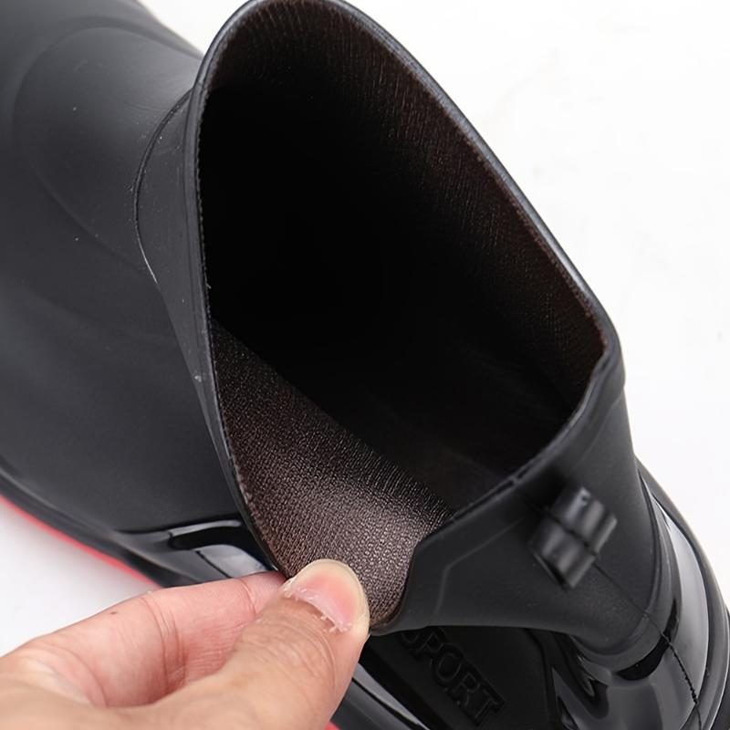 (New)Men's Solid Colour Mid Top Waterproof Rain Boots, Comfy Non Slip Durable PVC Water Shoes For Men's Rainy Day Outdoor wellies